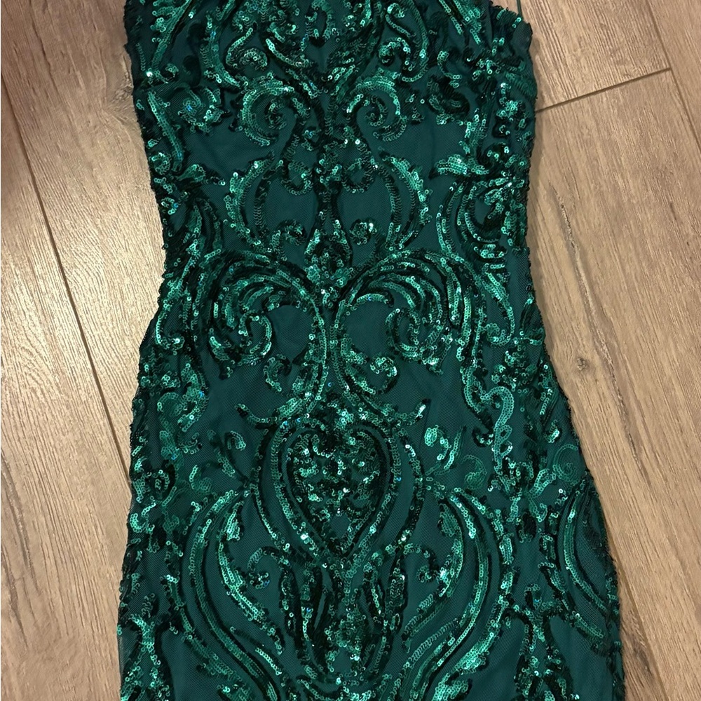 B Darlin Teal Sequin Mini Dress